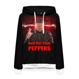 Женская толстовка 3D с принтом Red Hot Chili Peppers в городе Новоалтайск, 100% полиэстер  | двухслойный капюшон со шнурком для регулировки, мягкие манжеты на рукавах и по низу толстовки, спереди карман-кенгуру с мягким внутренним слоем. | звезда | красный | кумир | музыка | перец | рок | рок группа | хит