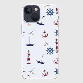 Чехол для iPhone 13 mini с принтом Речник в городе Новоалтайск,  |  | вода | маяк | море | флот | якорь