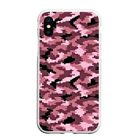 Чехол для iPhone XS Max матовый с принтом Розовый камуфляж в городе Новоалтайск, Силикон | Область печати: задняя сторона чехла, без боковых панелей | Тематика изображения на принте: пиксельный