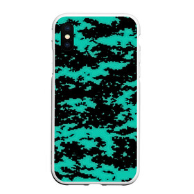 Чехол для iPhone XS Max матовый с принтом Пиксели в городе Новоалтайск, Силикон | Область печати: задняя сторона чехла, без боковых панелей | Тематика изображения на принте: зеленый | пиксельный