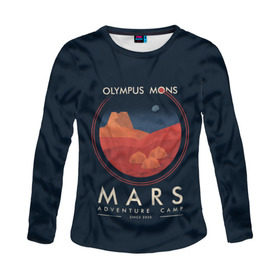 Женский лонгслив 3D с принтом Mars Adventure Camp в городе Новоалтайск, 100% полиэстер | длинные рукава, круглый вырез горловины, полуприлегающий силуэт | cosmos | earth | galaxy | mars | moon | planet | space | stars | вселенная | галактика | звезды | земля | космос | луна | марс | планета