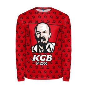 Мужской лонгслив 3D с принтом KGB So Good в городе Новоалтайск, 100% полиэстер | длинные рукава, круглый вырез горловины, полуприлегающий силуэт | communist | fast food | kfc | kgb | lenin | red | russia | soviet union | ussr | бургер | еда | кгб | коммунист | красный | кфс | ленин | октябрь | россия | советский союз | ссср | фаст фуд