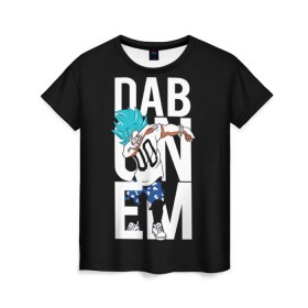 Женская футболка 3D с принтом Super God Dab в городе Новоалтайск, 100% полиэфир ( синтетическое хлопкоподобное полотно) | прямой крой, круглый вырез горловины, длина до линии бедер | anime | dragon ball | god | saiyan | драгонболл | дракон | жемчуг
