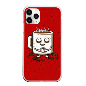 Чехол для iPhone 11 Pro Max матовый с принтом Кофейный пьяница в городе Новоалтайск, Силикон |  | Тематика изображения на принте: coffee | tea | кофе | кружка | утро | чай | чашка