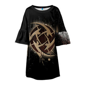 Детское платье 3D с принтом cs:go - NiP (Black collection) в городе Новоалтайск, 100% полиэстер | прямой силуэт, чуть расширенный к низу. Круглая горловина, на рукавах — воланы | cs | csgo | nip | го | кс | нип