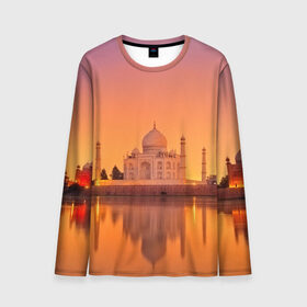 Мужской лонгслив 3D с принтом Taj Mahal в городе Новоалтайск, 100% полиэстер | длинные рукава, круглый вырез горловины, полуприлегающий силуэт | город | пейзаж | тадж махал
