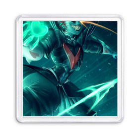 Магнит 55*55 с принтом Undyne в городе Новоалтайск, Пластик | Размер: 65*65 мм; Размер печати: 55*55 мм | Тематика изображения на принте: undertale | undyne