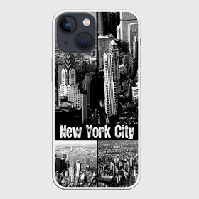 Чехол для iPhone 13 mini с принтом Улицы Нью Йорка в городе Новоалтайск,  |  | city | collage | houses | new york | skyscrapers | streets | usa | город | дома | коллаж | нью йорка | сша | улицы