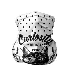 Бандана-труба 3D с принтом Curiosity Cat в городе Новоалтайск, 100% полиэстер, ткань с особыми свойствами — Activecool | плотность 150‒180 г/м2; хорошо тянется, но сохраняет форму | animal | beast | cat | feline | gangsta | kill | king | kitty | meow | nature | гангстер | животное | зверь | король | кот | котенок | котик | кошка | мяу | природа