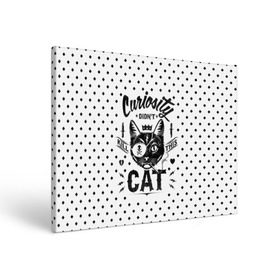 Холст прямоугольный с принтом Curiosity Cat в городе Новоалтайск, 100% ПВХ |  | animal | beast | cat | feline | gangsta | kill | king | kitty | meow | nature | гангстер | животное | зверь | король | кот | котенок | котик | кошка | мяу | природа