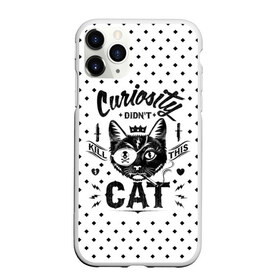 Чехол для iPhone 11 Pro матовый с принтом Curiosity Cat в городе Новоалтайск, Силикон |  | animal | beast | cat | feline | gangsta | kill | king | kitty | meow | nature | гангстер | животное | зверь | король | кот | котенок | котик | кошка | мяу | природа