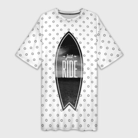 Платье-футболка 3D с принтом Just Ride в городе Новоалтайск,  |  | nature | ocean | rock | sea | surf | tourism | vacation | water | wave | вода | волна | море | океан | отдых | природа | серфинг | скалы | туризм