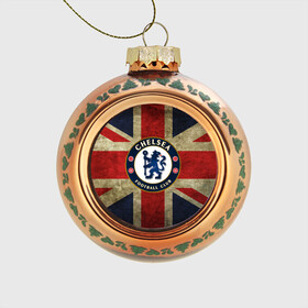 Стеклянный ёлочный шар с принтом Chelsea №1! в городе Новоалтайск, Стекло | Диаметр: 80 мм | Тематика изображения на принте: британский флаг | челси | эмблема
