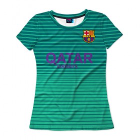 Женская футболка 3D с принтом Барселона в городе Новоалтайск, 100% полиэфир ( синтетическое хлопкоподобное полотно) | прямой крой, круглый вырез горловины, длина до линии бедер | 
