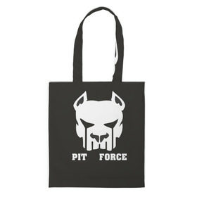 Сумка 3D повседневная с принтом Pit Force в городе Новоалтайск, 100% полиэстер | Плотность: 200 г/м2; Размер: 34×35 см; Высота лямок: 30 см | pit force | белый | боец | друг человека | животные | питбуль | порода | собака | цвет | чёрный
