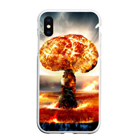 Чехол для iPhone XS Max матовый с принтом Атомный взрыв в городе Новоалтайск, Силикон | Область печати: задняя сторона чехла, без боковых панелей | city | earth | explosion | mushroom | night | nuclear | sky | атомный | взрыв | город | гриб | земля | небо | ночь