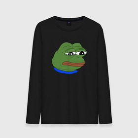 Мужской лонгслив хлопок с принтом SAD FROG в городе Новоалтайск, 100% хлопок |  | meme | pepe frog | pepe the frog | sad frog | грустная лягушка | мем