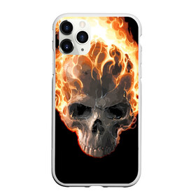 Чехол для iPhone 11 Pro матовый с принтом Череп в огне в городе Новоалтайск, Силикон |  | background | black | death | fire | flame | skeleton | skull | огонь | пламя | скелет | фон | череп | черный