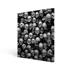 Холст квадратный с принтом Черепа в городе Новоалтайск, 100% ПВХ |  | background | black | death | skeletons | skull | скелеты | фон | черепа | черный