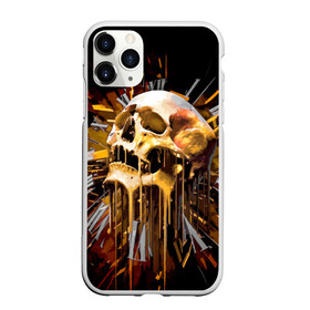 Чехол для iPhone 11 Pro матовый с принтом Череп в городе Новоалтайск, Силикон |  | background | black | clock | death | skeleton | skull | time | время | скелет | фон | часы | череп | черный