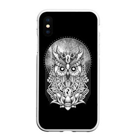 Чехол для iPhone XS Max матовый с принтом Королевская сова в городе Новоалтайск, Силикон | Область печати: задняя сторона чехла, без боковых панелей | Тематика изображения на принте: bird | forest | moon | nature | night | owl | queen | tatoo | wood | королева | лес | луна | ночь | природа | птица | сова | тату