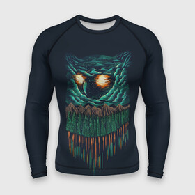 Мужской рашгард 3D с принтом Лесная сова в городе Новоалтайск,  |  | bird | forest | moon | nature | night | owl | queen | wood | королева | лес | луна | ночь | природа | птица | сова