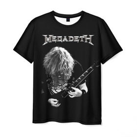 Мужская футболка 3D с принтом Dave Mustaine в городе Новоалтайск, 100% полиэфир | прямой крой, круглый вырез горловины, длина до линии бедер | dave | megadeth | metal | mustaine | rattlehead | rock | thrash | vic | дейв | мастейн | мегадет | метал | рок | треш