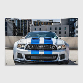 Флаг-баннер с принтом Ford Shelby в городе Новоалтайск, 100% полиэстер | размер 67 х 109 см, плотность ткани — 95 г/м2; по краям флага есть четыре люверса для крепления | ford | mustang | shelby | авто | автомобили | машины | новинки | полоски | фары | форд