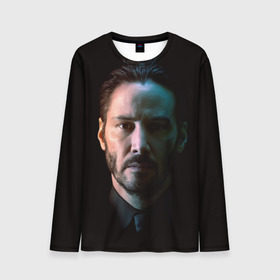 Мужской лонгслив 3D с принтом Киану Ривз Keanu Reeves в городе Новоалтайск, 100% полиэстер | длинные рукава, круглый вырез горловины, полуприлегающий силуэт | киану ривз keanu reeves