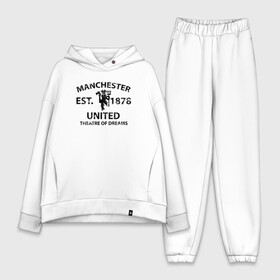 Женский костюм хлопок Oversize с принтом Manchester United   Est.1878 (Чёрный) в городе Новоалтайск,  |  | manchester united | манчестер юнайтед | футбол