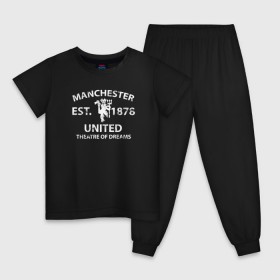 Детская пижама хлопок с принтом Manchester United - Est.1878 (Белый) в городе Новоалтайск, 100% хлопок |  брюки и футболка прямого кроя, без карманов, на брюках мягкая резинка на поясе и по низу штанин
 | manchester united | манчестер юнайтед | футбол