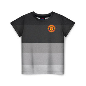 Детская футболка 3D с принтом Manchester United - Noise (Шум) в городе Новоалтайск, 100% гипоаллергенный полиэфир | прямой крой, круглый вырез горловины, длина до линии бедер, чуть спущенное плечо, ткань немного тянется | Тематика изображения на принте: manchester united | манчестер юнайтед | футбол