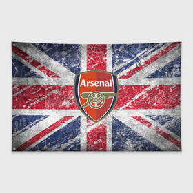 Флаг-баннер с принтом British Arsenal в городе Новоалтайск, 100% полиэстер | размер 67 х 109 см, плотность ткани — 95 г/м2; по краям флага есть четыре люверса для крепления | Тематика изображения на принте: арсена | британский флаг | эмблема