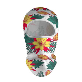 Балаклава 3D с принтом Tropical Pattern в городе Новоалтайск, 100% полиэстер, ткань с особыми свойствами — Activecool | плотность 150–180 г/м2; хорошо тянется, но при этом сохраняет форму. Закрывает шею, вокруг отверстия для глаз кайма. Единый размер | Тематика изображения на принте: flower | поле | тропики | тропический | цветочки | цветы