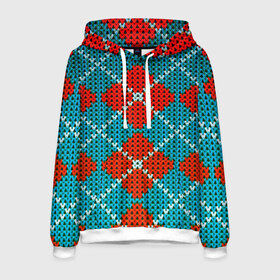 Мужская толстовка 3D с принтом Knitting pattern в городе Новоалтайск, 100% полиэстер | двухслойный капюшон со шнурком для регулировки, мягкие манжеты на рукавах и по низу толстовки, спереди карман-кенгуру с мягким внутренним слоем. | вязаный | рождество | свитер | текстура