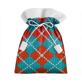 Подарочный 3D мешок с принтом Knitting pattern в городе Новоалтайск, 100% полиэстер | Размер: 29*39 см | вязаный | рождество | свитер | текстура