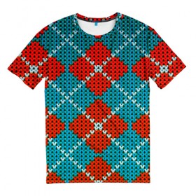 Мужская футболка 3D с принтом Knitting pattern в городе Новоалтайск, 100% полиэфир | прямой крой, круглый вырез горловины, длина до линии бедер | вязаный | рождество | свитер | текстура