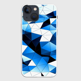 Чехол для iPhone 13 mini с принтом Голубой полигон в городе Новоалтайск,  |  | абстракция | бумага | геометрия | грани | изгиб | линии | полигоны | полосы | постель | розовый | сочетания | текстура | треугольники