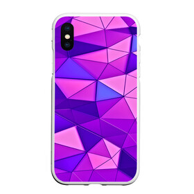 Чехол для iPhone XS Max матовый с принтом Розовые полигоны в городе Новоалтайск, Силикон | Область печати: задняя сторона чехла, без боковых панелей | абстракция | бумага | геометрия | грани | изгиб | линии | полигоны | полосы | постель | розовый | сочетания | текстура | треугольники