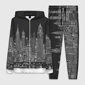 Женский костюм 3D с принтом Мегаполис в городе Новоалтайск,  |  | advertising | art | black and white | city | drawing | metropolis | night | painting | skyscrapers | город | искусство | картина | мегаполис | ночь | рисунок | черно белый