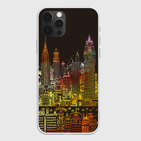 Чехол для iPhone 12 Pro Max с принтом Мегапполис в городе Новоалтайск, Силикон |  | advertising | art | city | drawing | metropolis | night | painting | skyscrapers | город | искусство | картина | мегаполис | ночь | реклама | рисунок