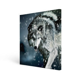 Холст квадратный с принтом Волк в городе Новоалтайск, 100% ПВХ |  | animal | art | night | painting | predator | snow | view | winter | wolf | взгляд | волк | животное | зима | искусство | картина | ночь | снег | хищник