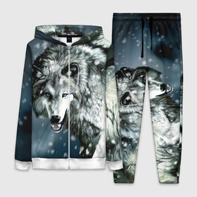 Женский костюм 3D с принтом Волк в городе Новоалтайск,  |  | animal | art | night | painting | predator | snow | view | winter | wolf | взгляд | волк | животное | зима | искусство | картина | ночь | снег | хищник