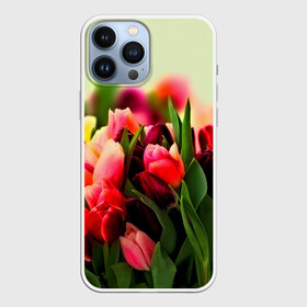 Чехол для iPhone 13 Pro Max с принтом Букет тюльпанов в городе Новоалтайск,  |  | Тематика изображения на принте: flower | весна | цветочки | цветы