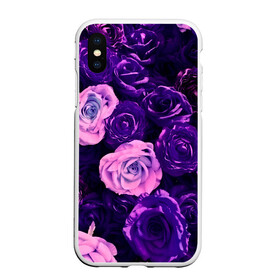 Чехол для iPhone XS Max матовый с принтом Фиолетовые розы в городе Новоалтайск, Силикон | Область печати: задняя сторона чехла, без боковых панелей | Тематика изображения на принте: flower | прикцветочки | розы | цветы