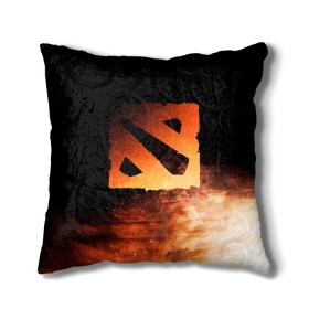 Подушка 3D с принтом Dota 2 в городе Новоалтайск, наволочка – 100% полиэстер, наполнитель – холлофайбер (легкий наполнитель, не вызывает аллергию). | состоит из подушки и наволочки. Наволочка на молнии, легко снимается для стирки | Тематика изображения на принте: art | dota | logo | дота 2 | живопись | игра | игрок | краски | логотип