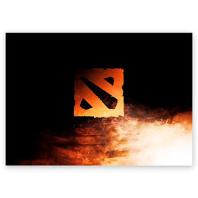 Поздравительная открытка с принтом Dota 2 в городе Новоалтайск, 100% бумага | плотность бумаги 280 г/м2, матовая, на обратной стороне линовка и место для марки
 | Тематика изображения на принте: art | dota | logo | дота 2 | живопись | игра | игрок | краски | логотип