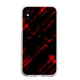 Чехол для iPhone XS Max матовый с принтом broken lines в городе Новоалтайск, Силикон | Область печати: задняя сторона чехла, без боковых панелей | абстракция | черно красный