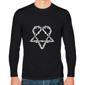 Мужской лонгслив хлопок с принтом HIM. Heartagram в городе Новоалтайск, 100% хлопок |  | heartagram | him | love metal | rock | ville valo | вилле вало