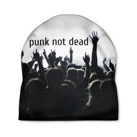Шапка 3D с принтом Punk not dead в городе Новоалтайск, 100% полиэстер | универсальный размер, печать по всей поверхности изделия | punk not dead | бит | группа | драйв | дым | зал | концерт | музыка | надпись | панк | панк не умрет | панки | рок | слова | танцы | туман | тусовка | фраза | хой